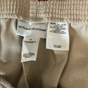 Alfred Dunner Tan Elastic-Waist pants,